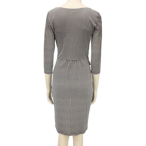 MAXMARA Weekend Sheated Houndstooth Grey Scoop neck Knee-lenght Dress Size S - Picture 2 of 4